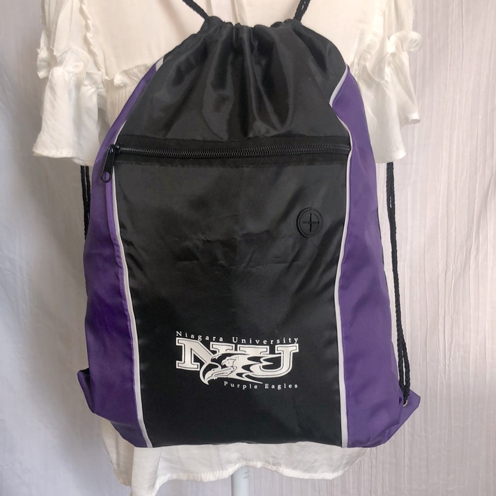 NIAGARA UNIVERSITY Purple Eagles drawstring backpack slingback gym bag